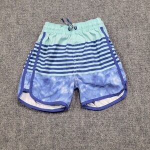 Andy & Evan Swim Trunks Boys 4T Blue Stripe Tie Dye Swimsuit Shorts‎ Pocket